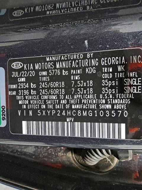 2021 KIA TELLURIDE LX