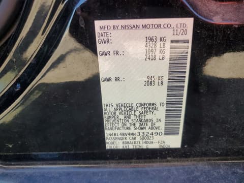 2021 NISSAN ALTIMA S
